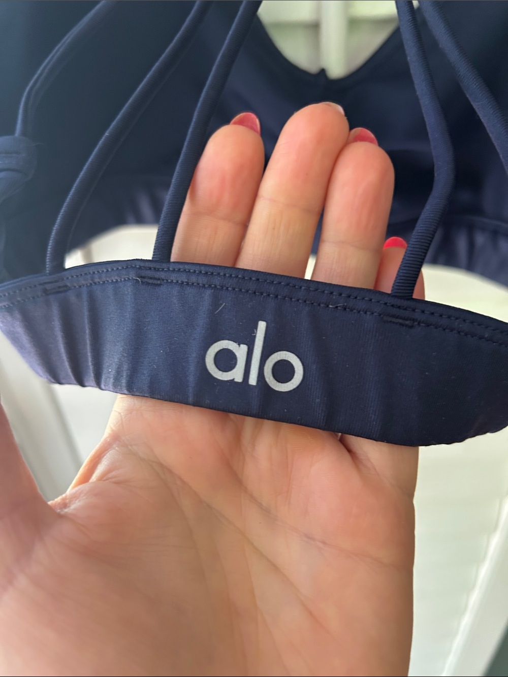 ALO Yoga Navy Strappy Back Sports Bralette